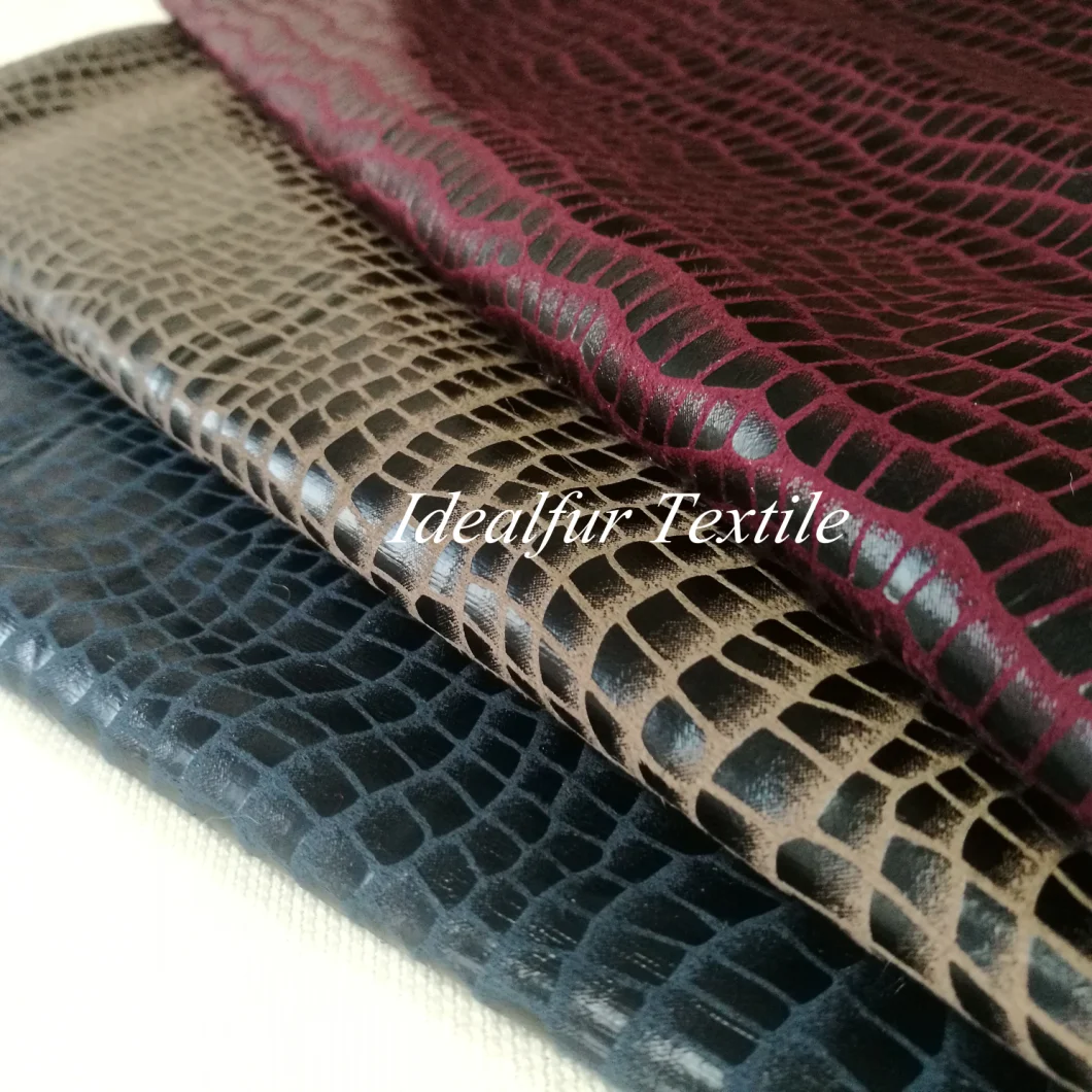 Red Serpentine Chamois Leather Synthetic Leather