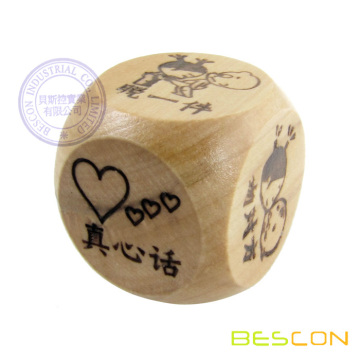 Good quality custom 35MM wooden dice with burned pattern, wood dice