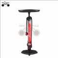 High-pressure bicycle floor pump with gauge