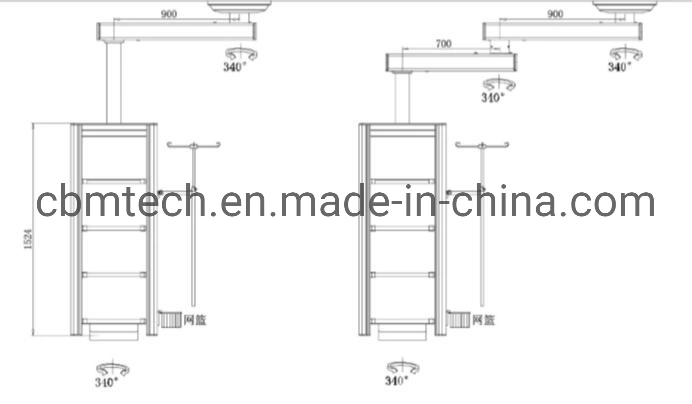 Double Arm Surgical Pendant Medical Ceiling Mounted Pendant