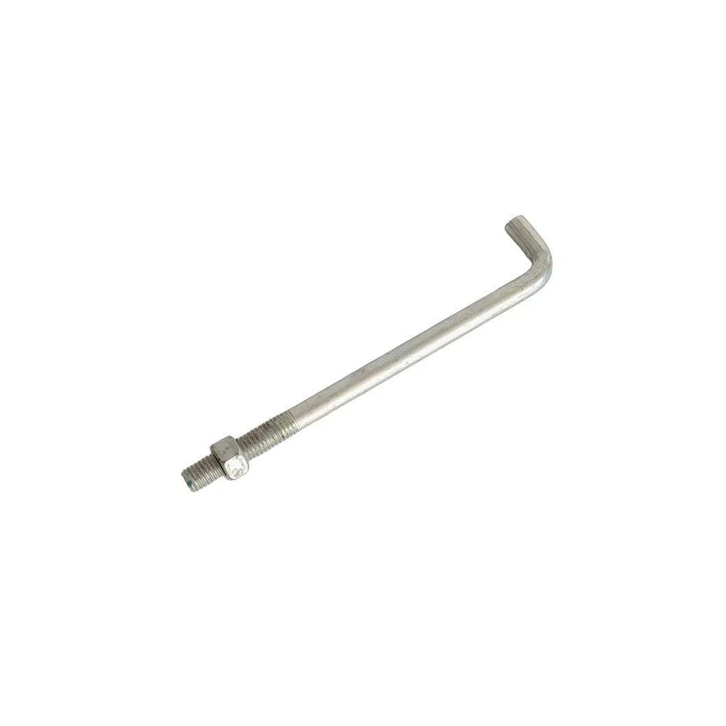High Tensile L Type Right-Angle Foundation Anchor Bolts with Nuts Forged Plain Holding Bolts DIN Standard High Quality Steel