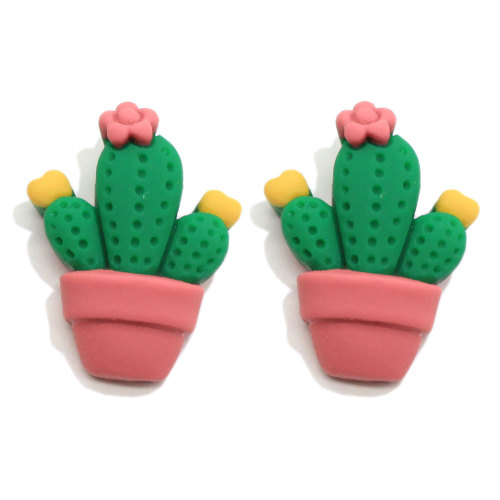 Ornamento in resina in miniatura di cactus flatback per orecchini pendenti Kawaii Decorazione melma