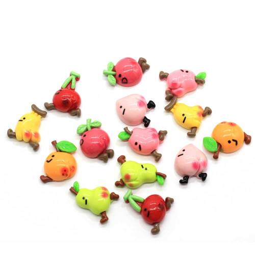 Kawaii Fruit Resin Beads Bunte Pfirsich Bananen Ornament Dekoration Craft Fashion Anhänger Schmuck Schmuck Verschönerung Store