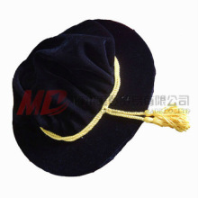 Black Velvet Doctoral Tudor Bonnets with Gold Cords