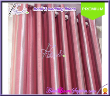 cheap hookless curtains for hotels, motels in stripe pattern in different solid colors