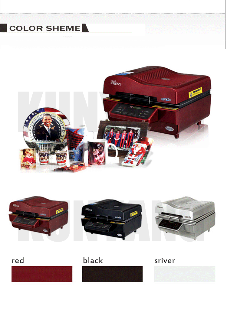 white or as you like 3D Sublimation heat press machine 8 1