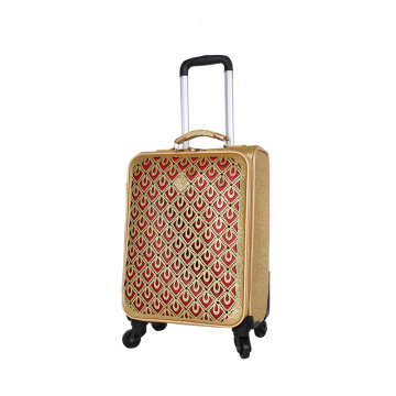 gold 3D pattern fashion high-end luggage