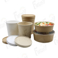 Biodegradable Kraft Paper Disposable Salad Soup Bowl