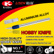 high quality metal handle rubber grip hobby knife