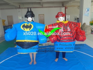 Kids fighting game PVC Tarpaulin the Superman sumo suit & Spider man sumo suit