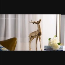 Small bronze brass deer sculpture