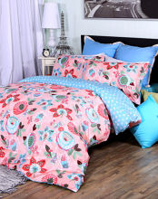 Elle Floral Twill Bedding Sets For Summer , Cotton Duvet Cover Sets King