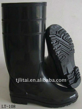cheap PVC black rain boots for food industrial,Wholesale china factory black cheap pvc rain boots