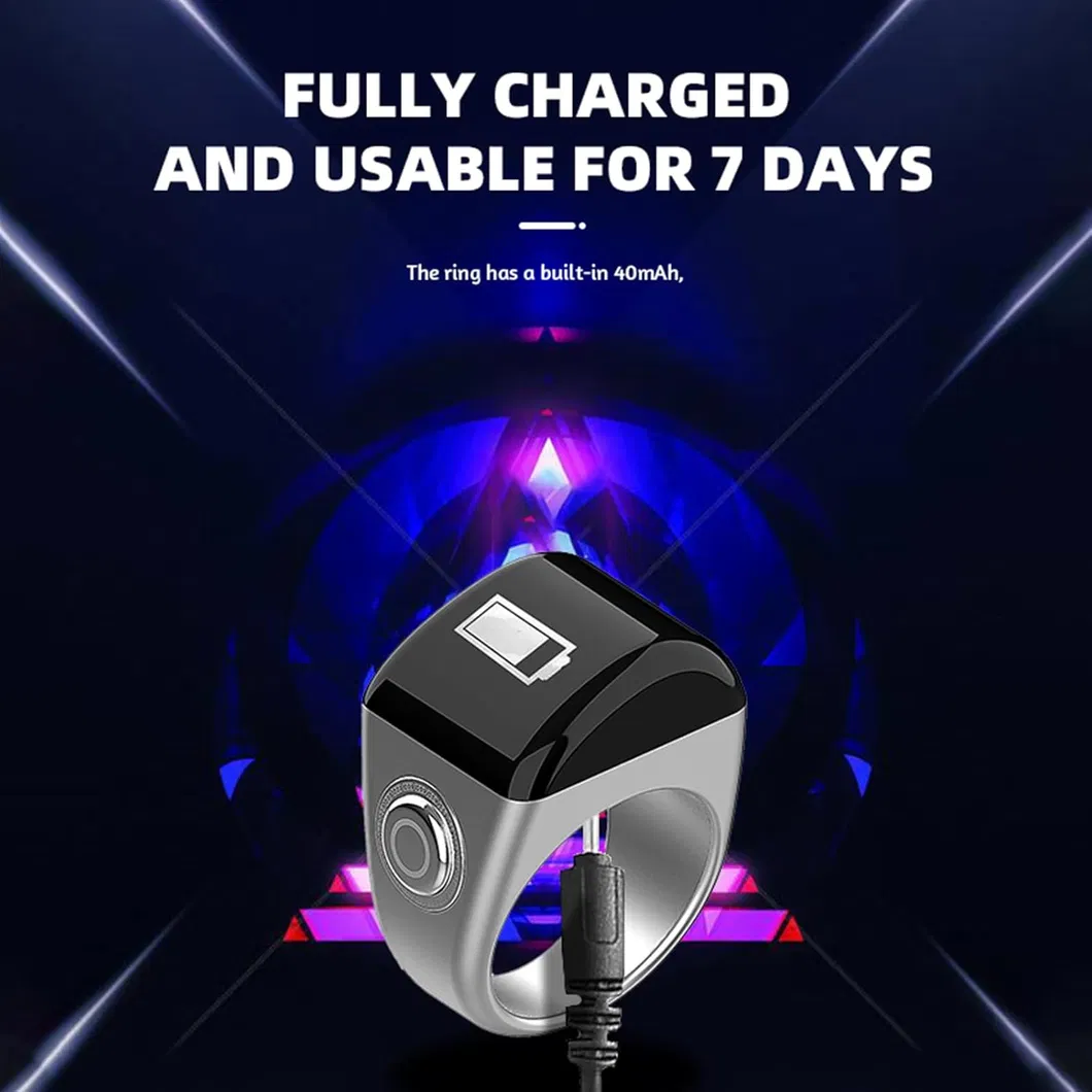 Smart Digital Tasbih Rings - Waterproof Prayer Counter with OLED Screen