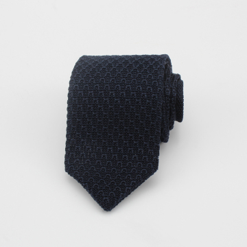 Custom Design Men's 100% Silk Solid Black Knitted Tie