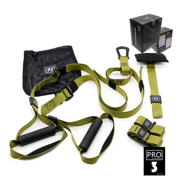 Professional Gym and Home Bodybuilding Workout Suspension Trainer Set with Nylon Straps and Sling Trainer - P3 Pro