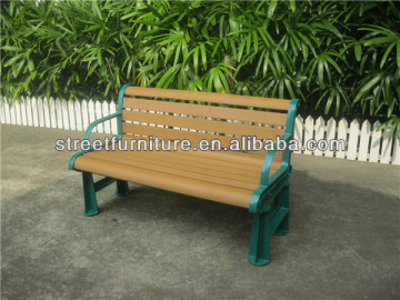 Waterproof wpc composite bench with casting bench legs