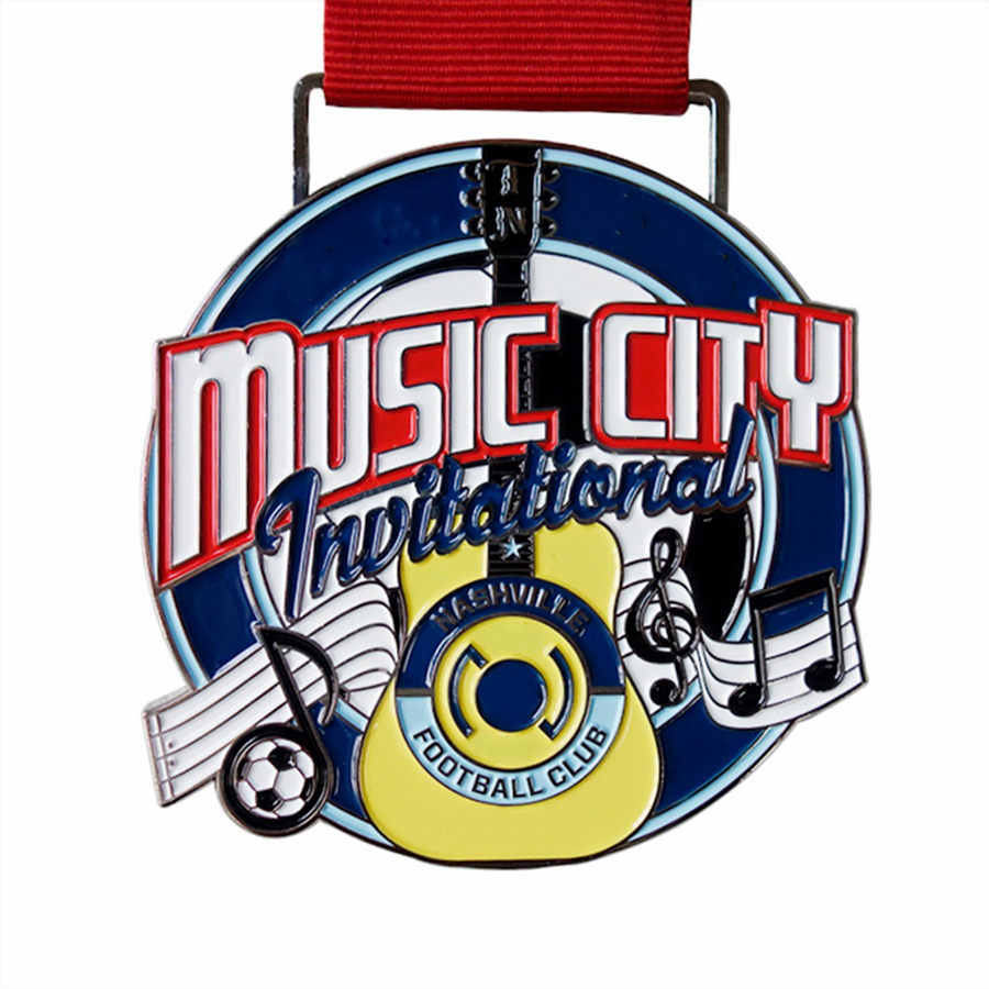 Benutzerdefinierte Emaille Color Music City Medaille