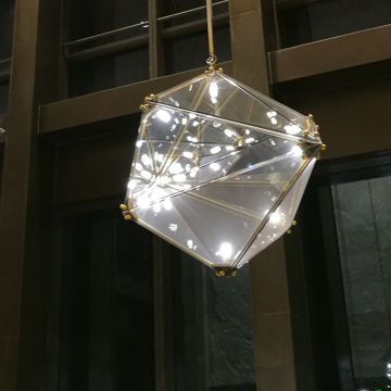 Luz suspensa de luxo moderna personalizada para lobby de hotel