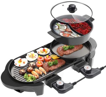 2000W Indoor Hot Pot Electric Smoker BBQ Grill/Cocker Grill Table