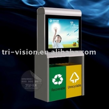 Trashcan scrolling light box billboard
