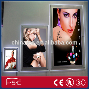 Rectangle or square super slim acrylic led crystal light box frameless