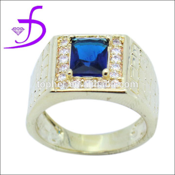 Fashion man ring with gemstone cheap man brass ring