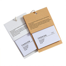 Custom Embossed Hang Tags 400gsm White Cardboard Brand Clothing Tags