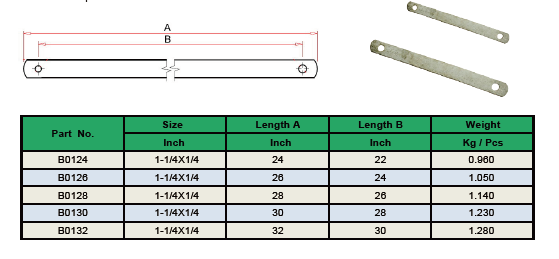 30 hüvelykes lapos acél keresztkar merevítő