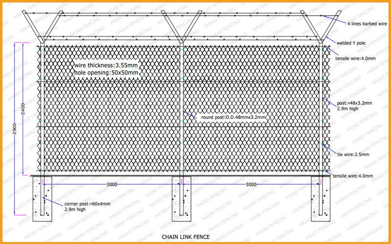 Factory price best galvanized chain link fence and nails