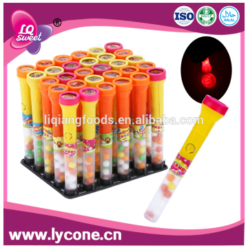 Hight Quality Lighting Up Flashlight Toy Candy With Pressed Candy Inside