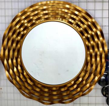 Golden Iron wave Hanging Mirror MDF mirror
