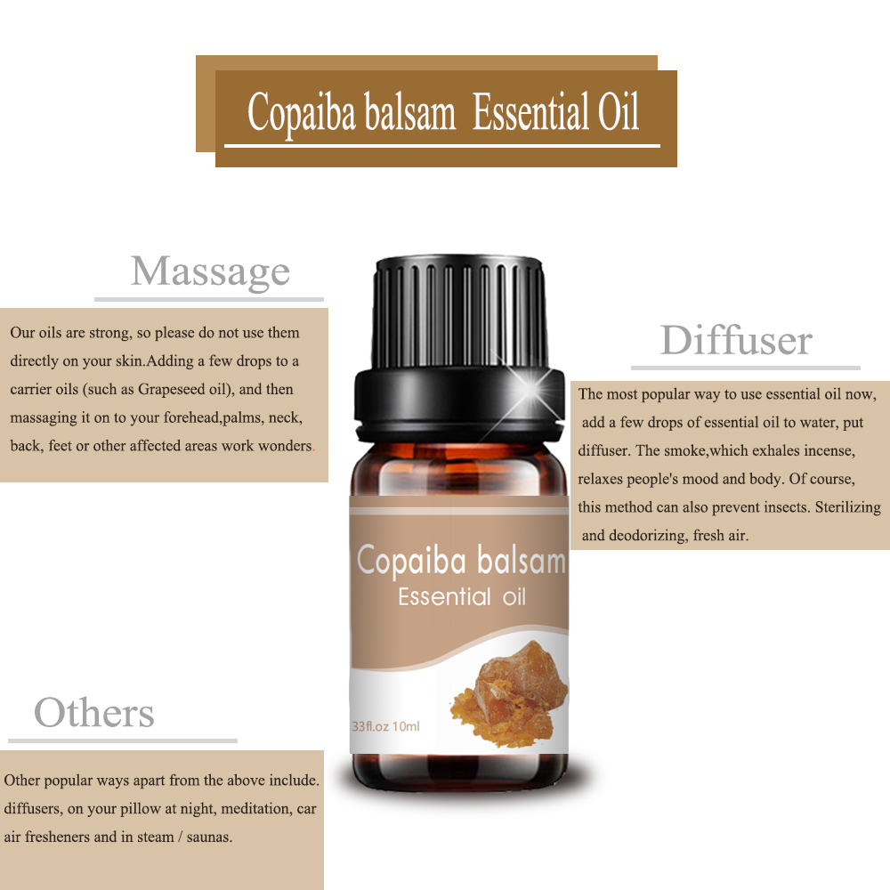 맞춤형 개인 레이블 Copaiba Balsam Oil Therapeutic Grade