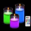 Remote control warna flameless ganti lilin pilar