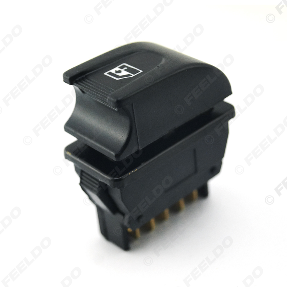 Universal 12V/24V 20A Car Power Window 5Pins Switch with Red Illumination Indicator Wiring Cable