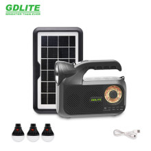 Rechargeable Emergency Lamp with FM Radio, Bluetooth, Mobile Charger, Solar Panel & Flashlights