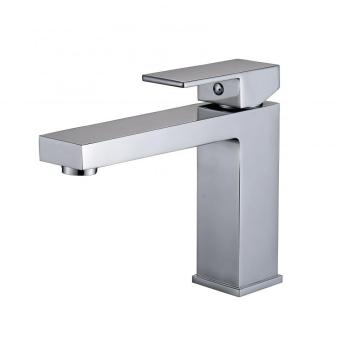 Chrome Square Brass Single Handle Basin Faucet