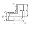 1BT9 90Degree Gomito BSP Maschio 60 ° Sedile BSPT