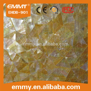 promotion crackle triangle yellowlip seashell mosaic tile MOP wall decorate