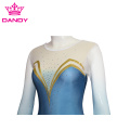 Thể thao tùy chỉnh tay áo dài màu xanh Leotard