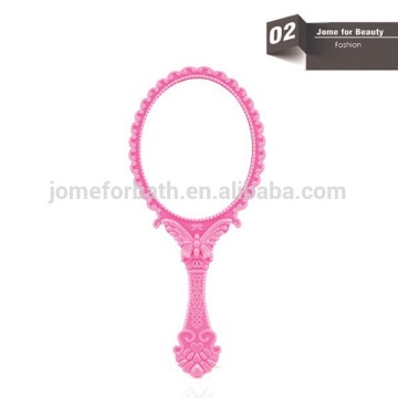 Handle Plastic Pocket mirror,cosmetic mirror with flower