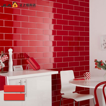 10x30cm Red Glazed Ceramic Wall Subway Tile