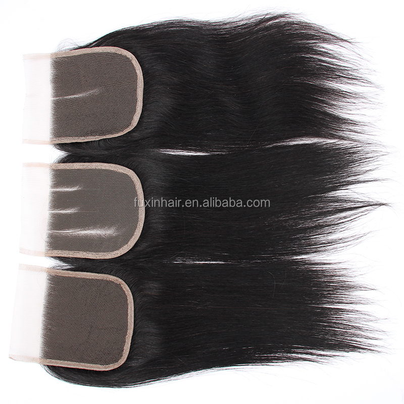 brazilian 4*4 human hair transparent swiss lace closure silk free middle 3 part