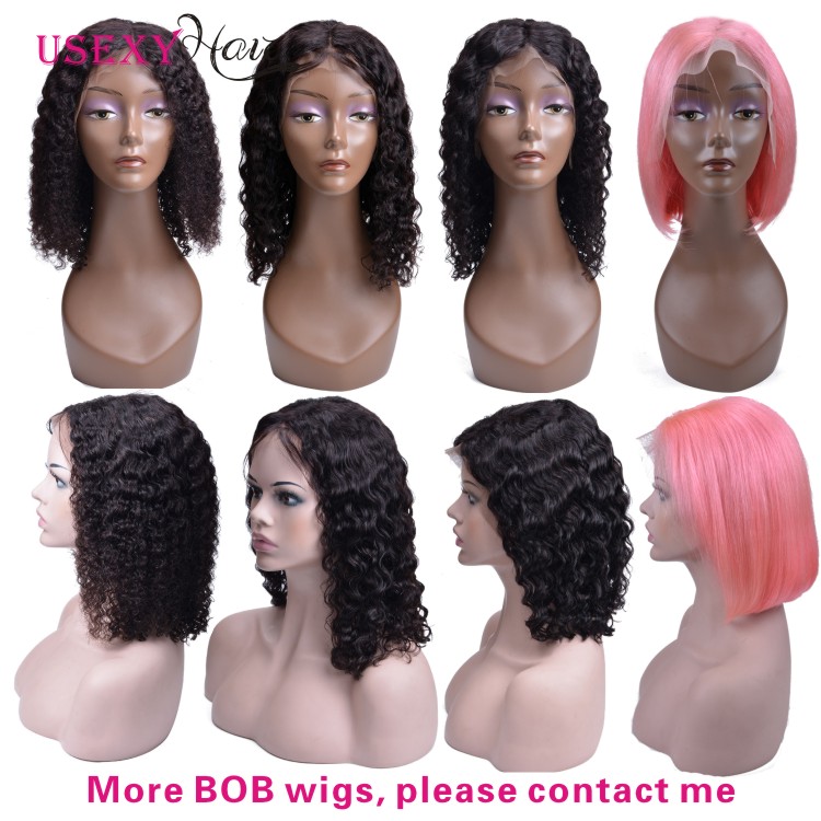 Brazilian Virgin Human Hair Natural Puff Short Bob 150% 180% Density Swiss Lace Wig