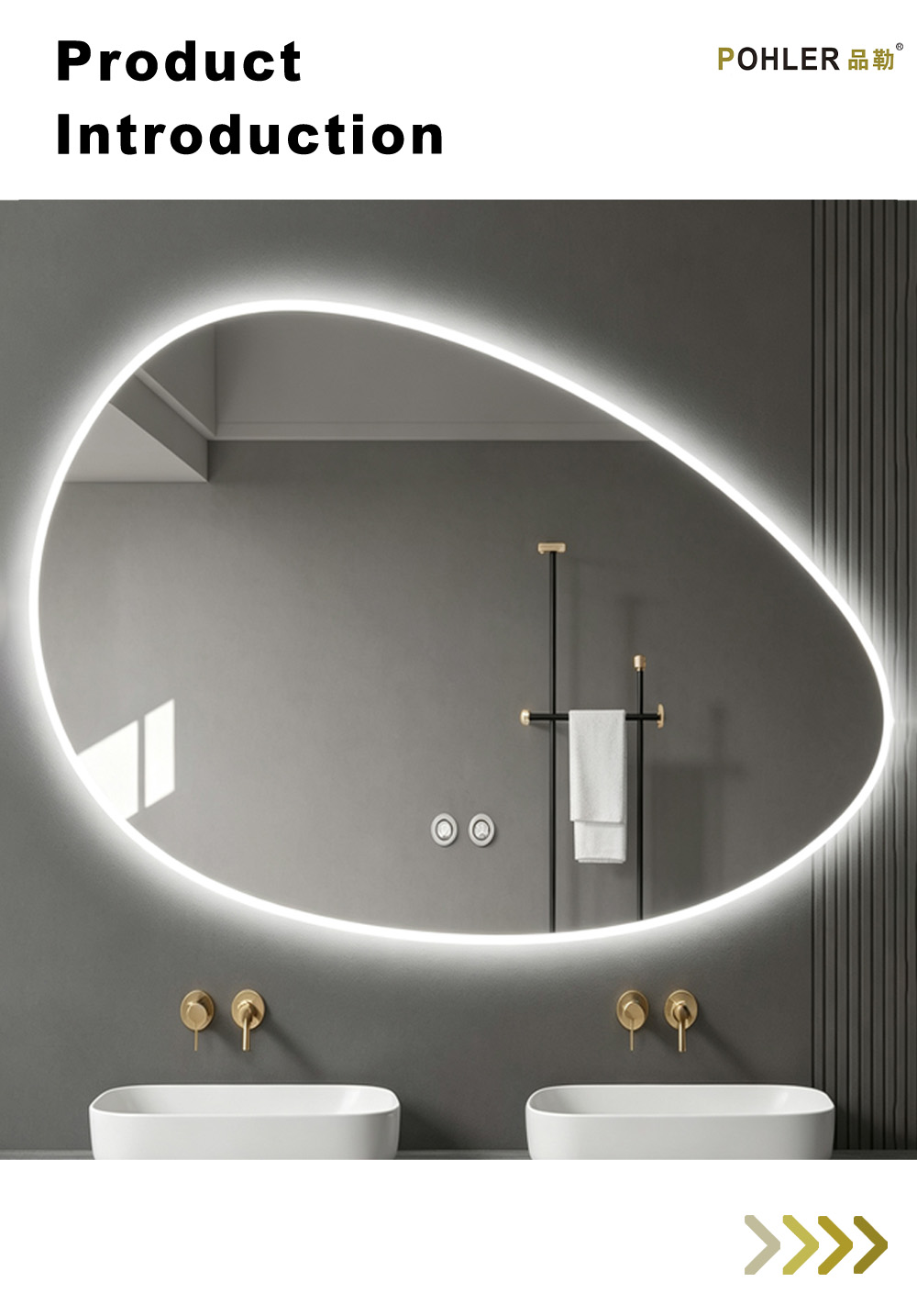 D060 Pebble LED Smart Зеркало X D060 Pebble LED Smart Mirror X