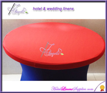dia5'(150cm) red round spandex toppers, round lycra toppers, fitted stretch table toppers for 5' round banquet tables