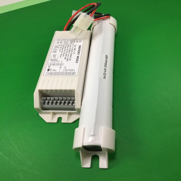 Rechargeable emergency conversion pack for T8 fluorescent lighting with battery pack and inverter