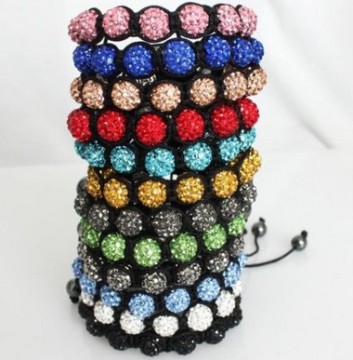 Colorful Shamballa Beads Wholesale Bracelet Weaved Design
