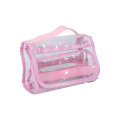 PVC large capacity pink portable pen case for children