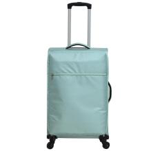 Softshell 4 wheels light green polyester luggage